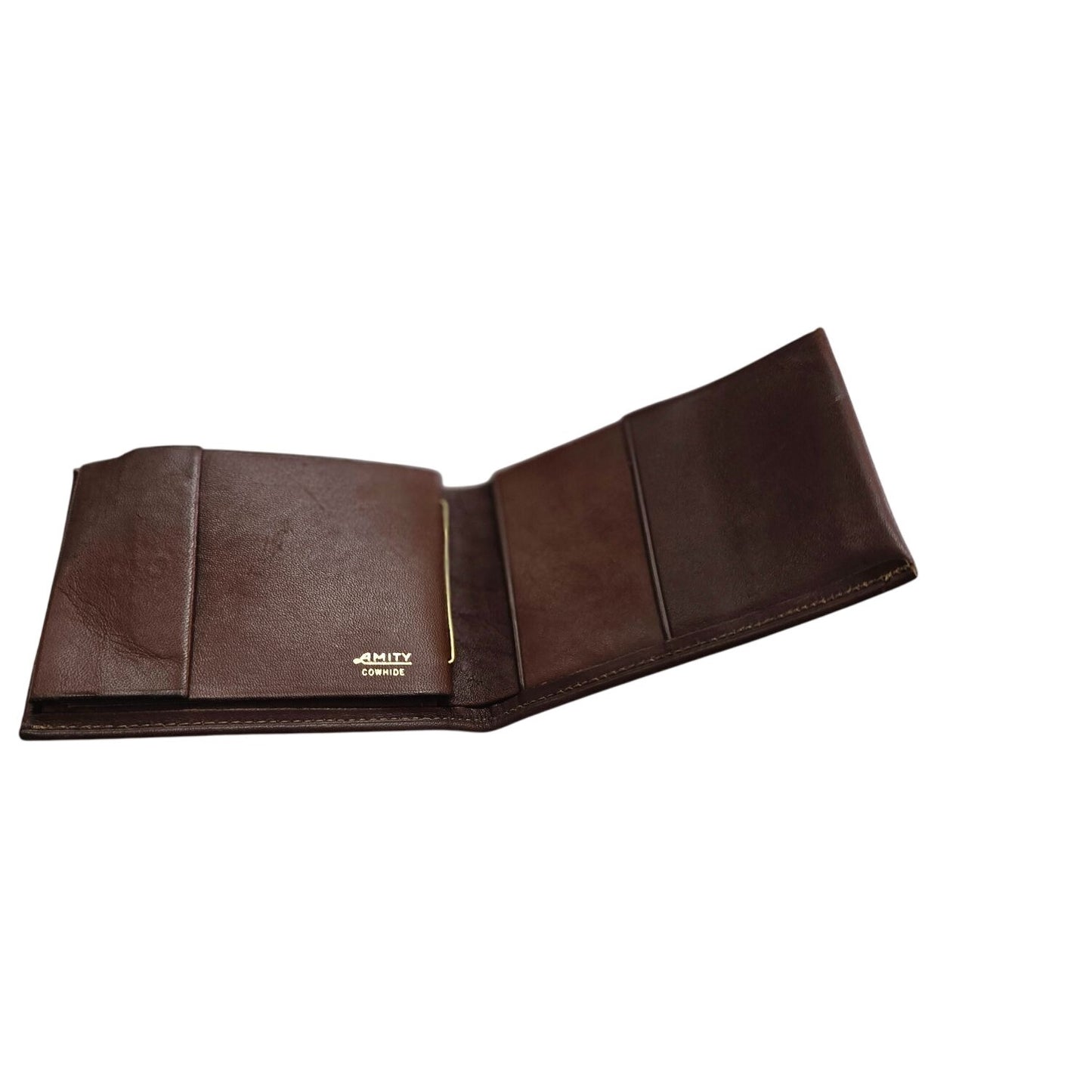 Amity Cowhide Leather Wallet Brown Mens Bifold