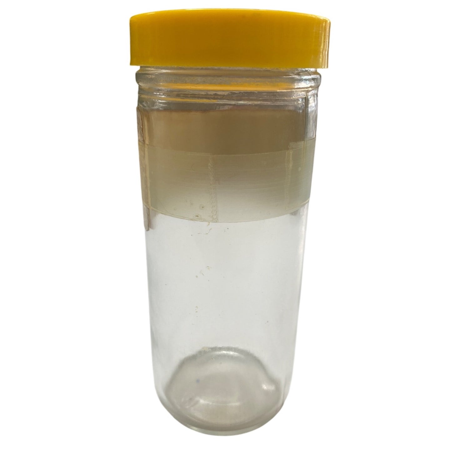 Vintage Watkins Barbecue Spice Glass Jar With Yellow Durkee Lid & Shaker Insert