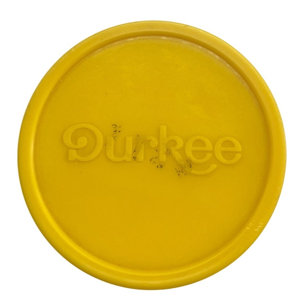 Vintage Watkins Barbecue Spice Glass Jar With Yellow Durkee Lid & Shaker Insert