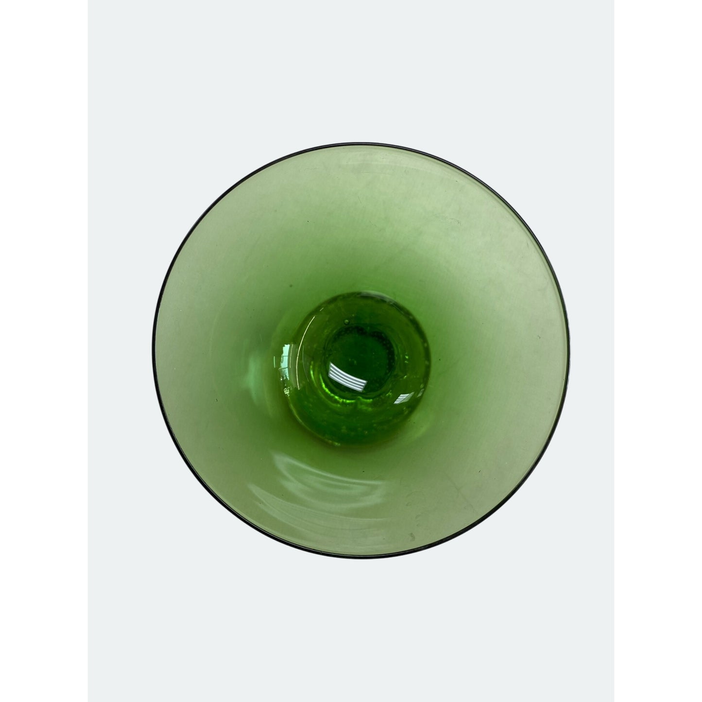 Emerald Green Pedestal Bubble Art Glass