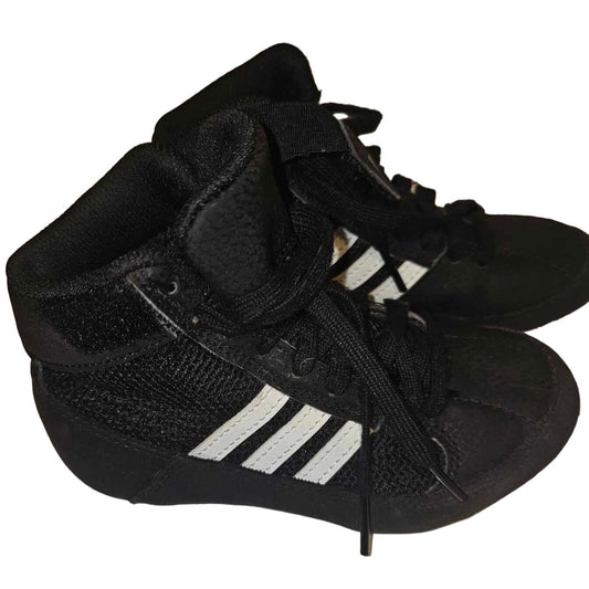 NICE Adidas Kids Black Wrestling Shoes Size 11K Durable Synthetic Mesh Upper Comfortable Grip Sole