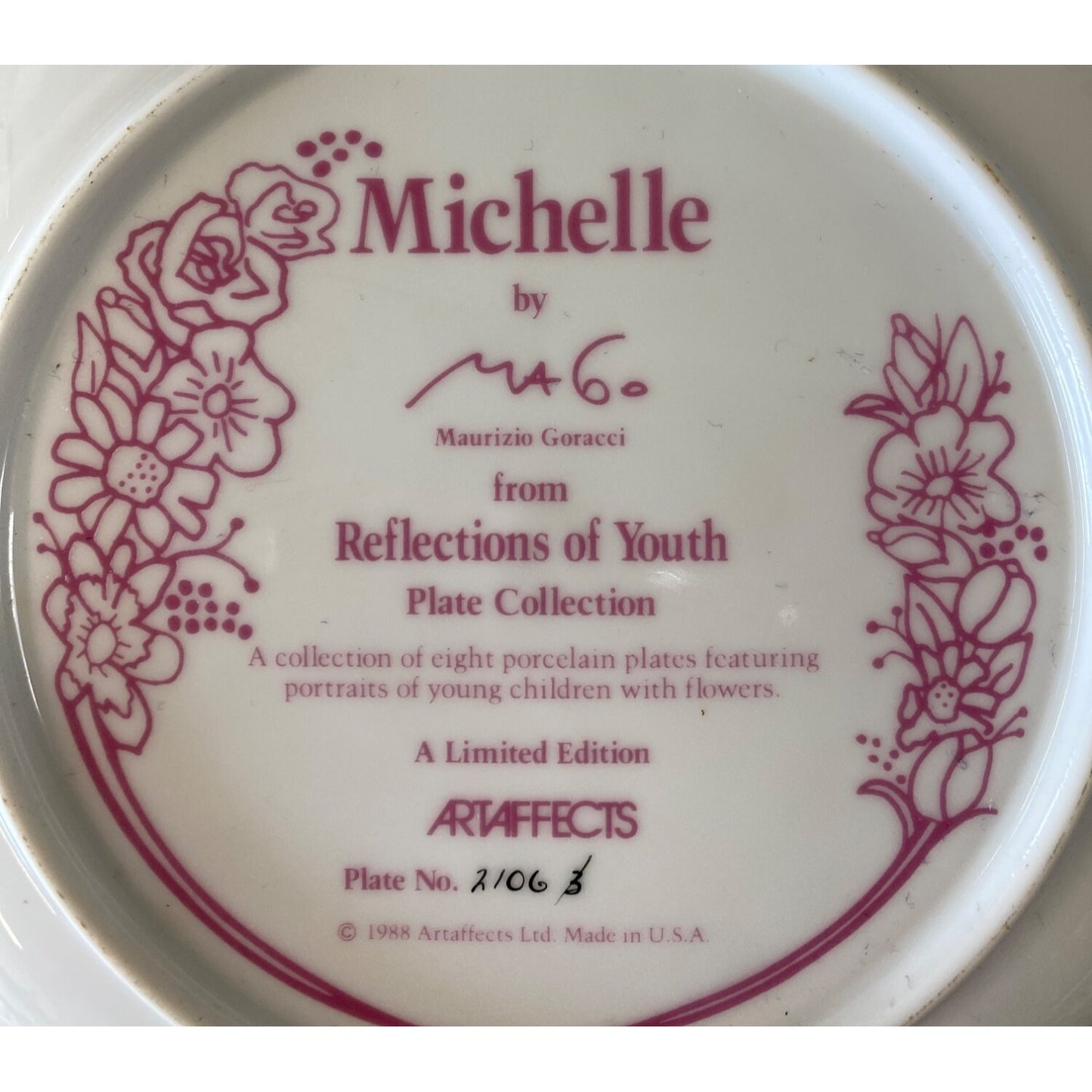 Michelle Collector Plate