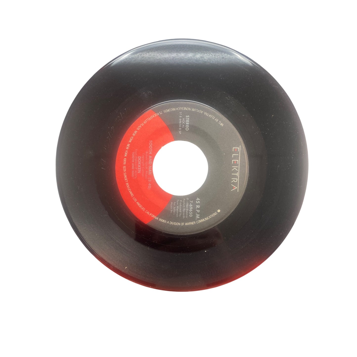 Elektra Records 45 RPM Vinyl Record: Alone Again By Dokken