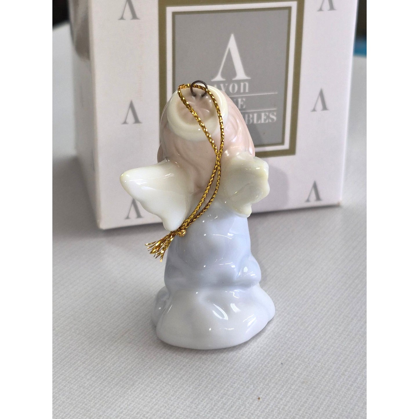 Avon Fine Collectibles 1996 Angel Ornament With Trumpet Porcelain Figurine