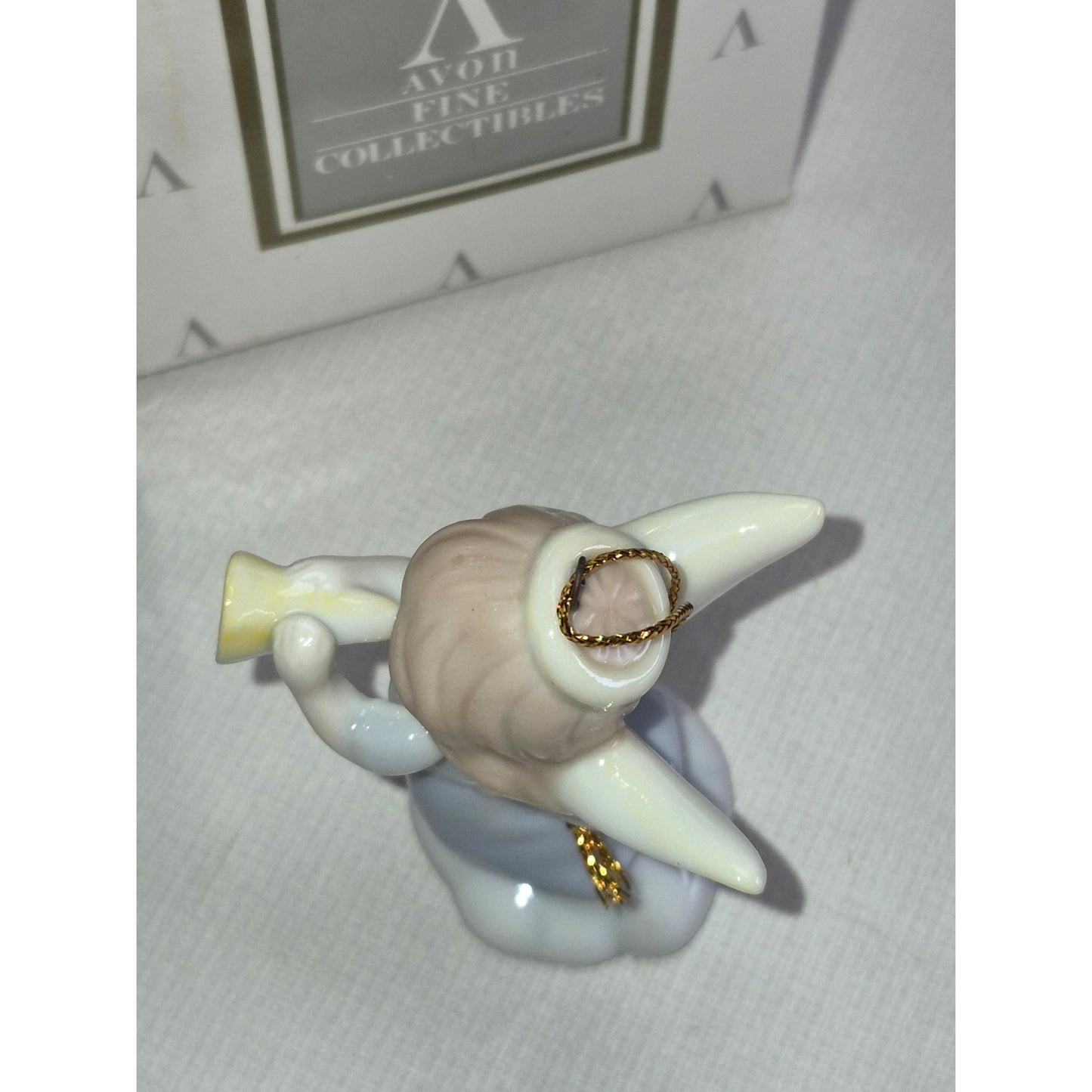 Avon Fine Collectibles 1996 Angel Ornament With Trumpet Porcelain Figurine