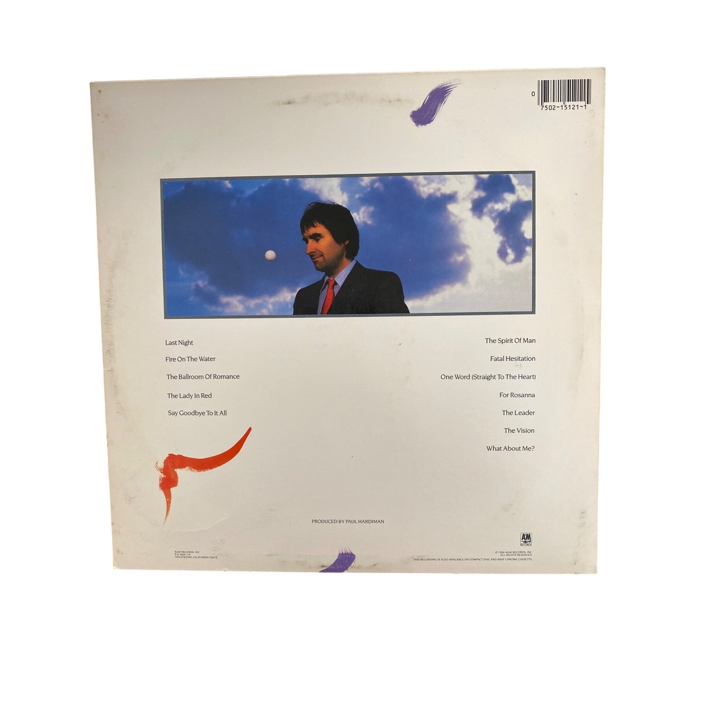 Chris De Burgh "Into The Light" Vinyl Record LP Album 1986 A&M Records