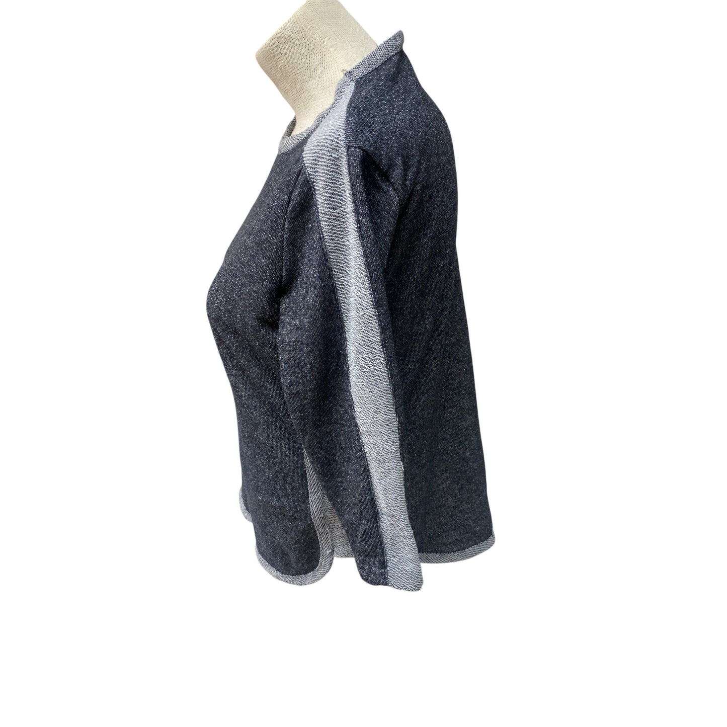 Cathy Daniels Womens Heather Gray & Light Gray Knit Sweater 3/4 Sleeve Relaxed Fit