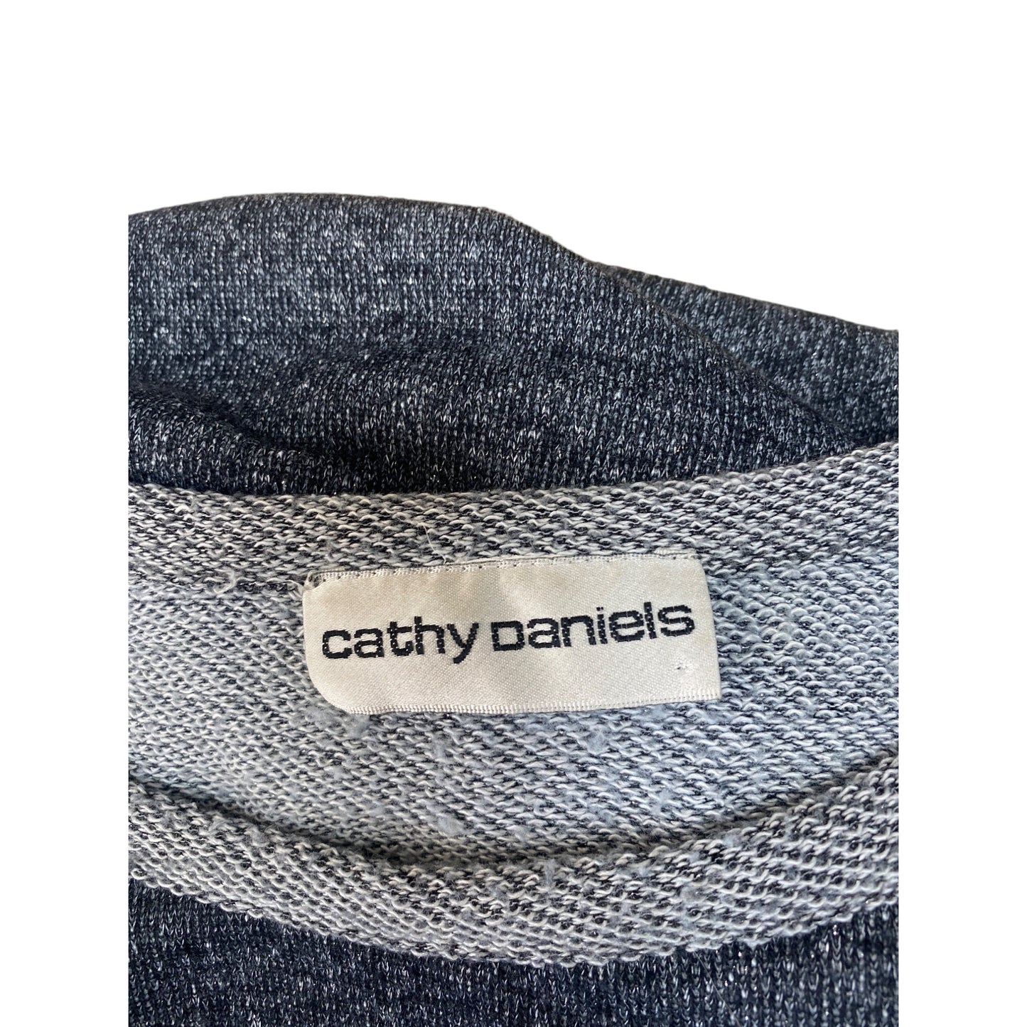 Cathy Daniels Womens Heather Gray & Light Gray Knit Sweater 3/4 Sleeve Relaxed Fit