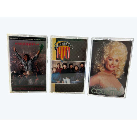 Set Of 3 Cassette Tapes: 8 Seconds Soundtrack Diamond Rio IV Contemporary Country 1990s