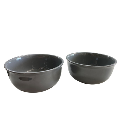 Royal Norfolk Set Of 2 Gray Ceramic Bowls