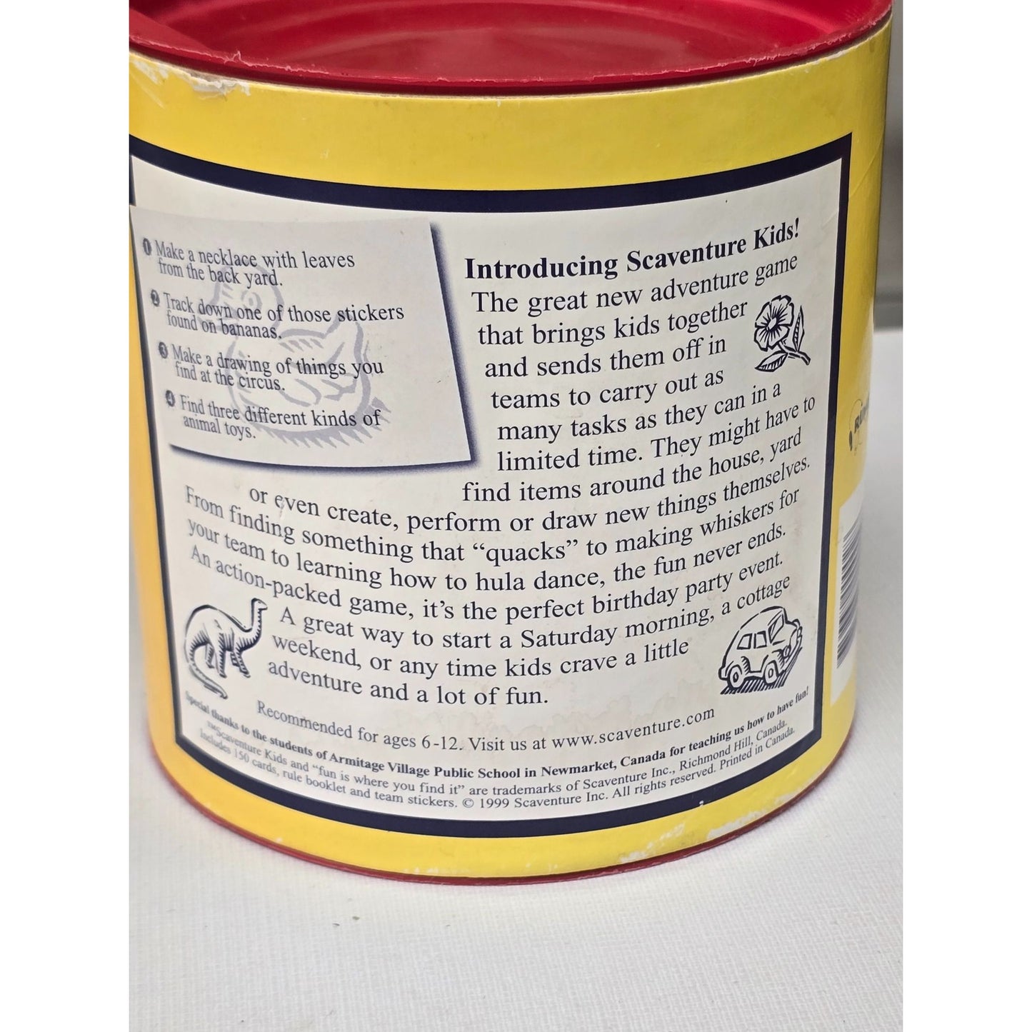 Kids Scavenger Hunt Scaventure Find Game Non-Electronic Fun 2007 Ages 6-12