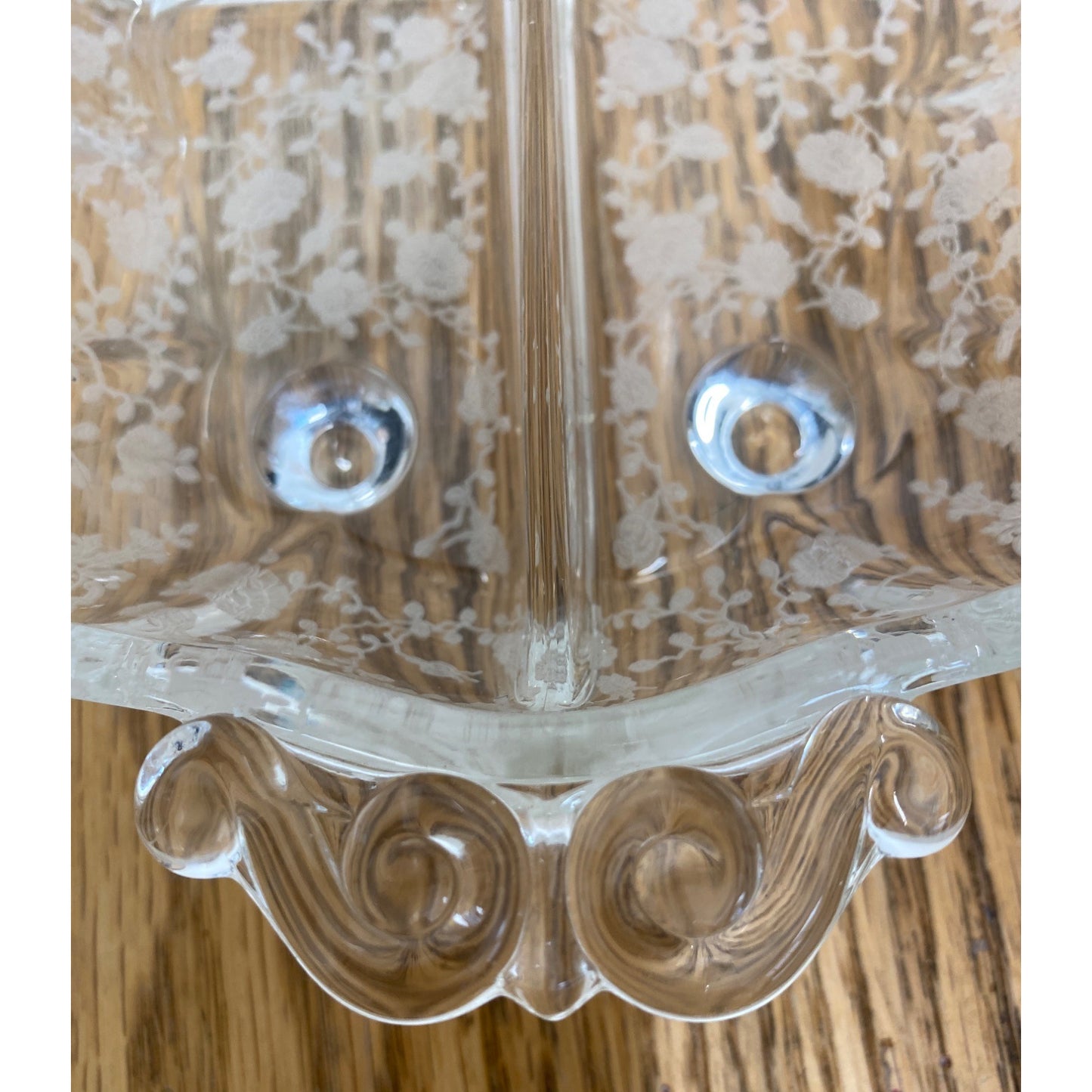 Vintage Footed Divided Dish Relish Floral Flower