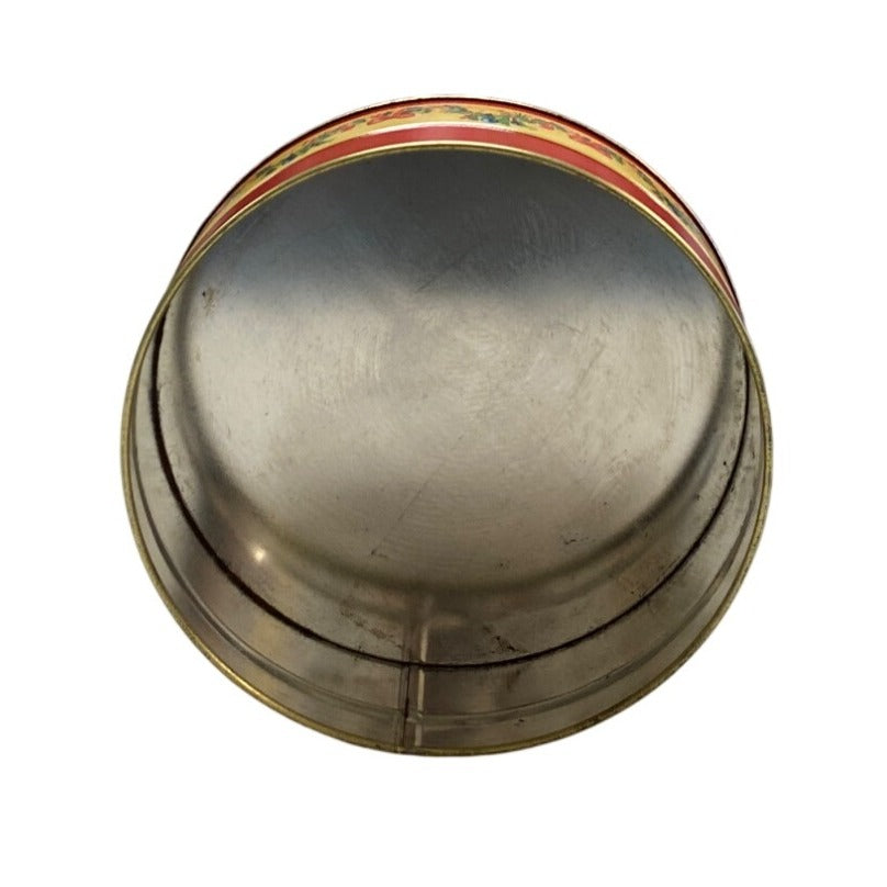 Vintage Christmas Tin With Santa Claus & Child Design