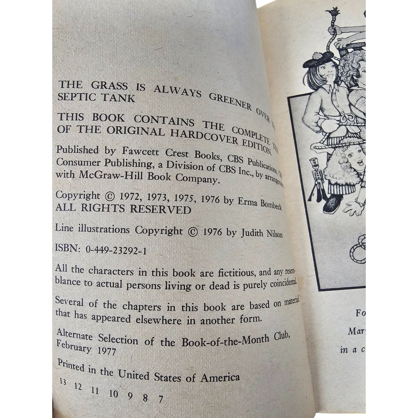 The Grass Is Always Greener Over The Septic Tank By Erma Bombeck Paperback 1976 Illustrated Bestseller