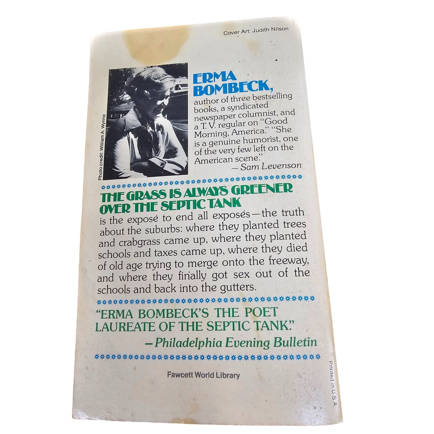 The Grass Is Always Greener Over The Septic Tank By Erma Bombeck Paperback 1976 Illustrated Bestseller