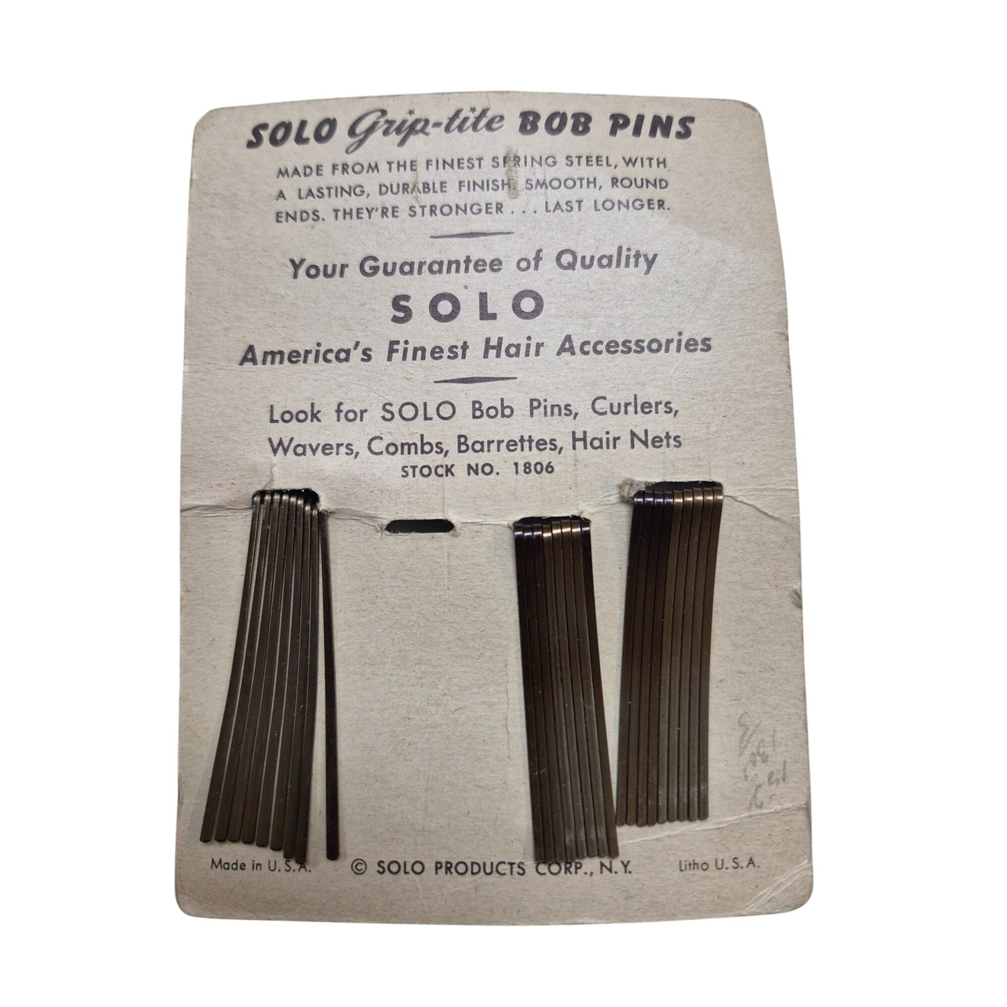 Vintage Conair Hair Nets & Solo Grip-Tite Bob Pins Set