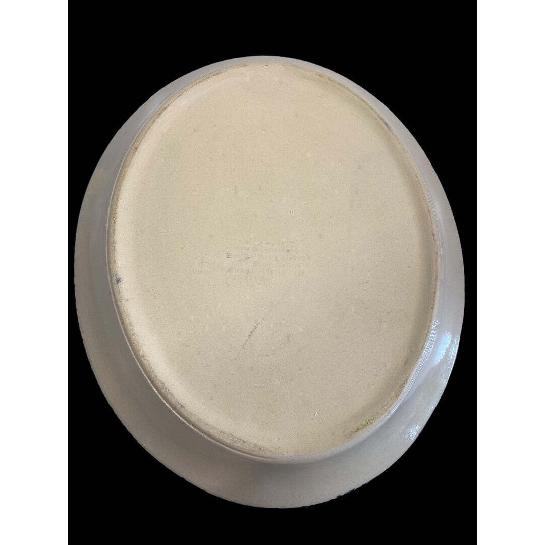 Vintage Home & Garden Party Birdhouse Oval Stoneware Platter