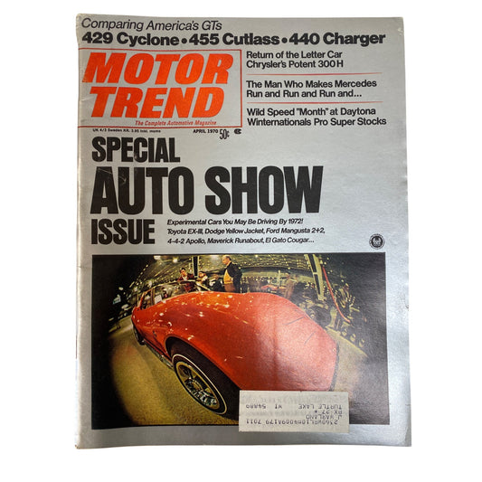 Vintage 1970 Motor Trend Magazine Marlboro Country Ad Retro Auto Show Issue