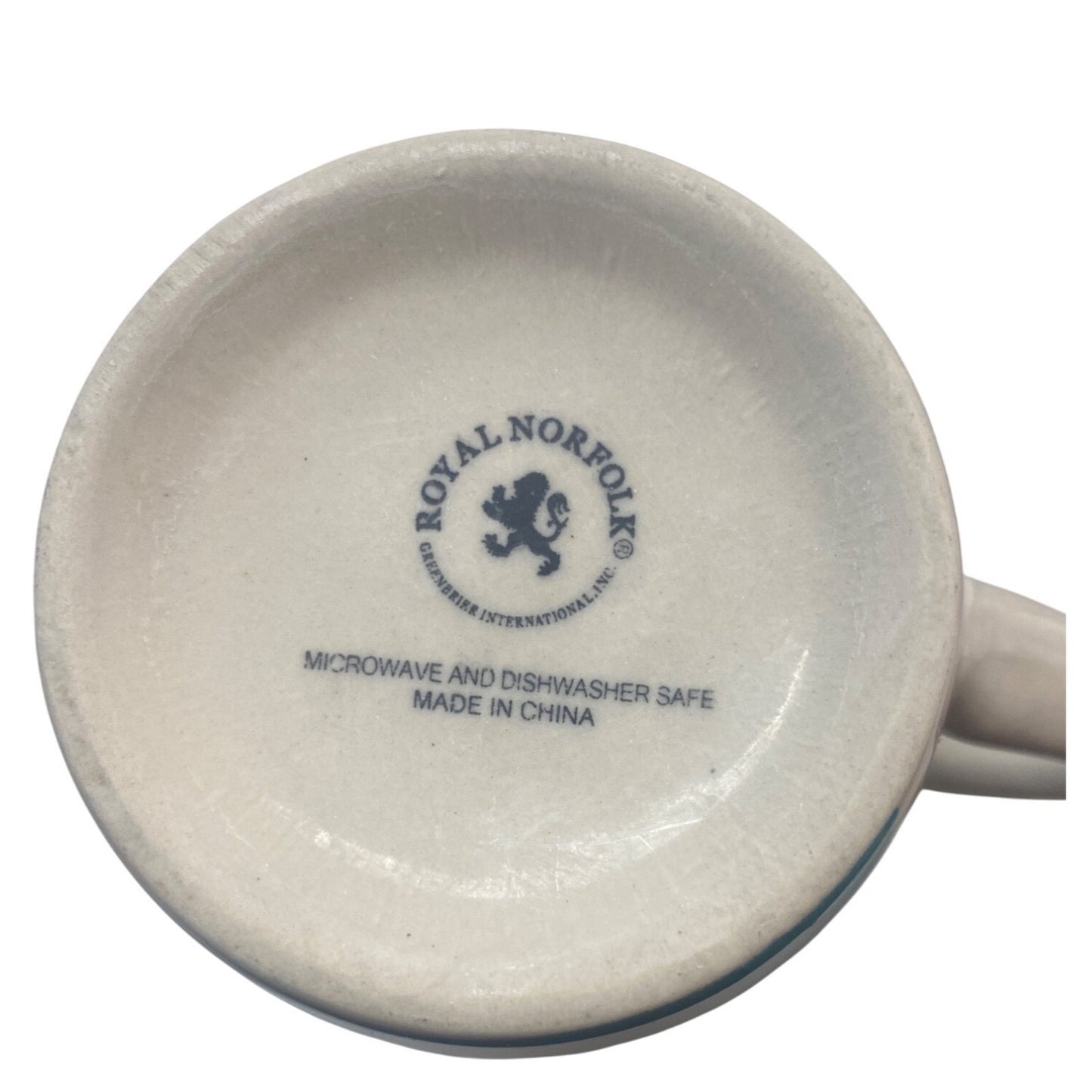 Turquoise & Cream Stoneware Mugs