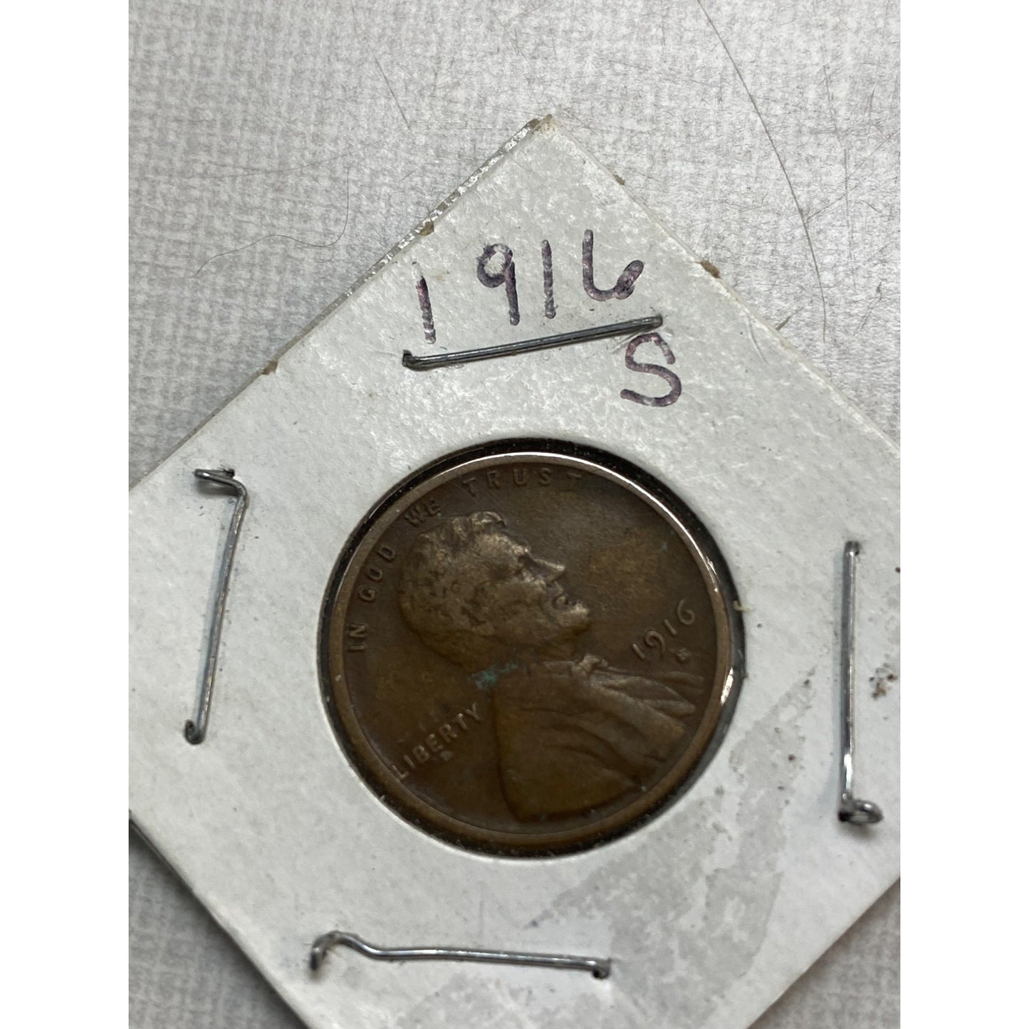 1916 S Lincoln Wheat Penny Bronze Coin