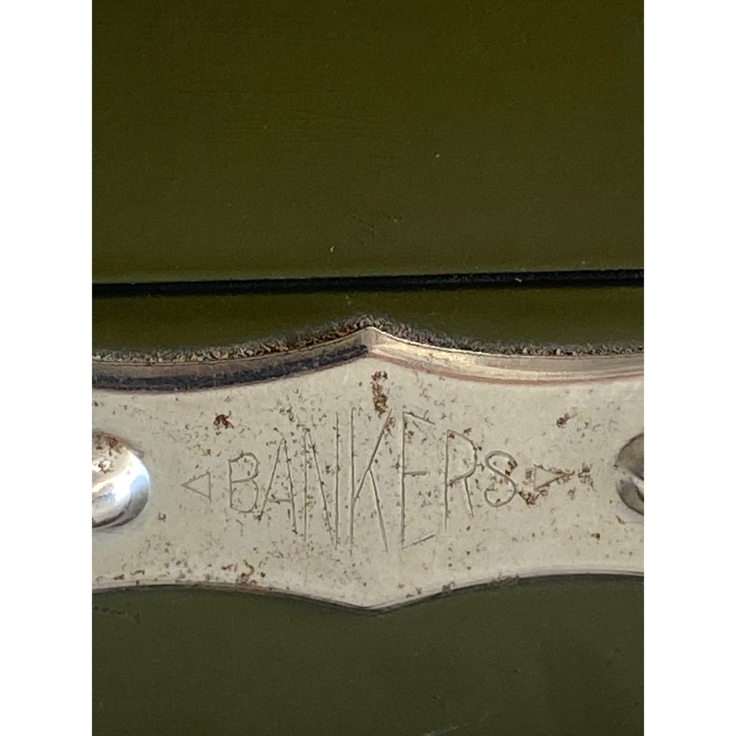 Vintage Green Bankers Metal Lockbox With Handle