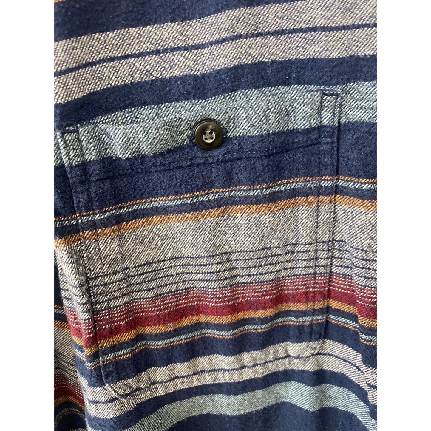 Sonoma Mens Long Sleeve Button-Down Striped Shirt XL Blue/Red Cotton Blend Casual