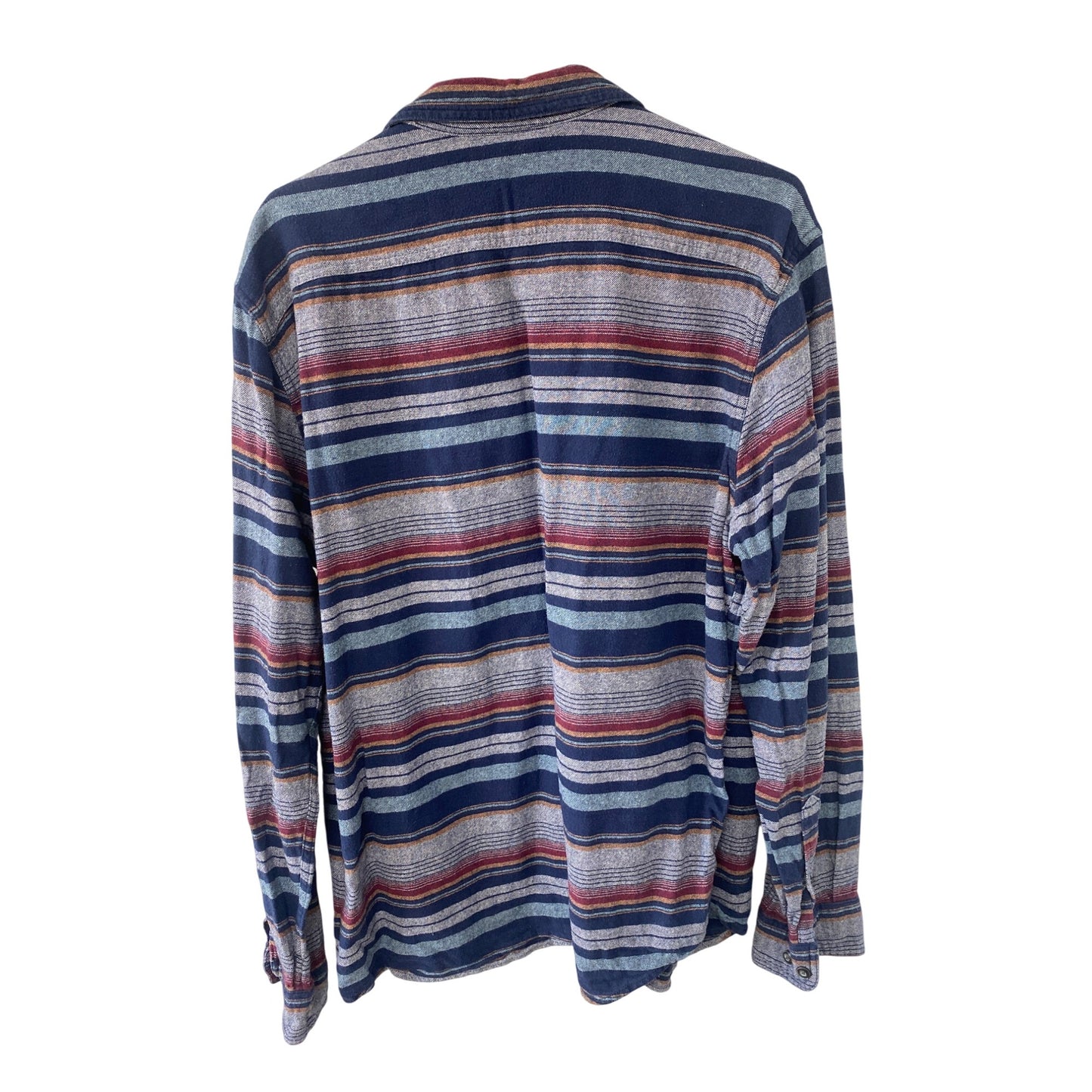 Sonoma Mens Long Sleeve Button-Down Striped Shirt XL Blue/Red Cotton Blend Casual