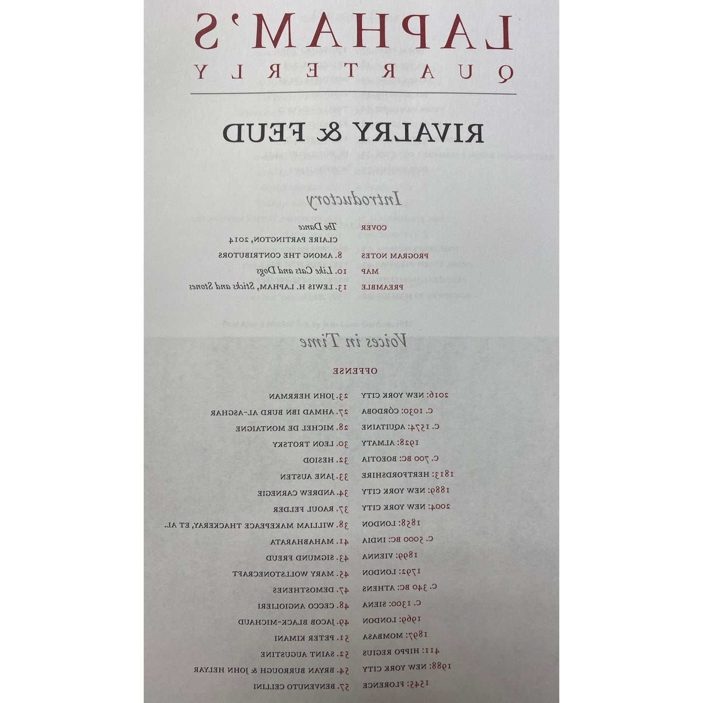 Laphams Quarterly Fall 2018 Rivalry & Feud