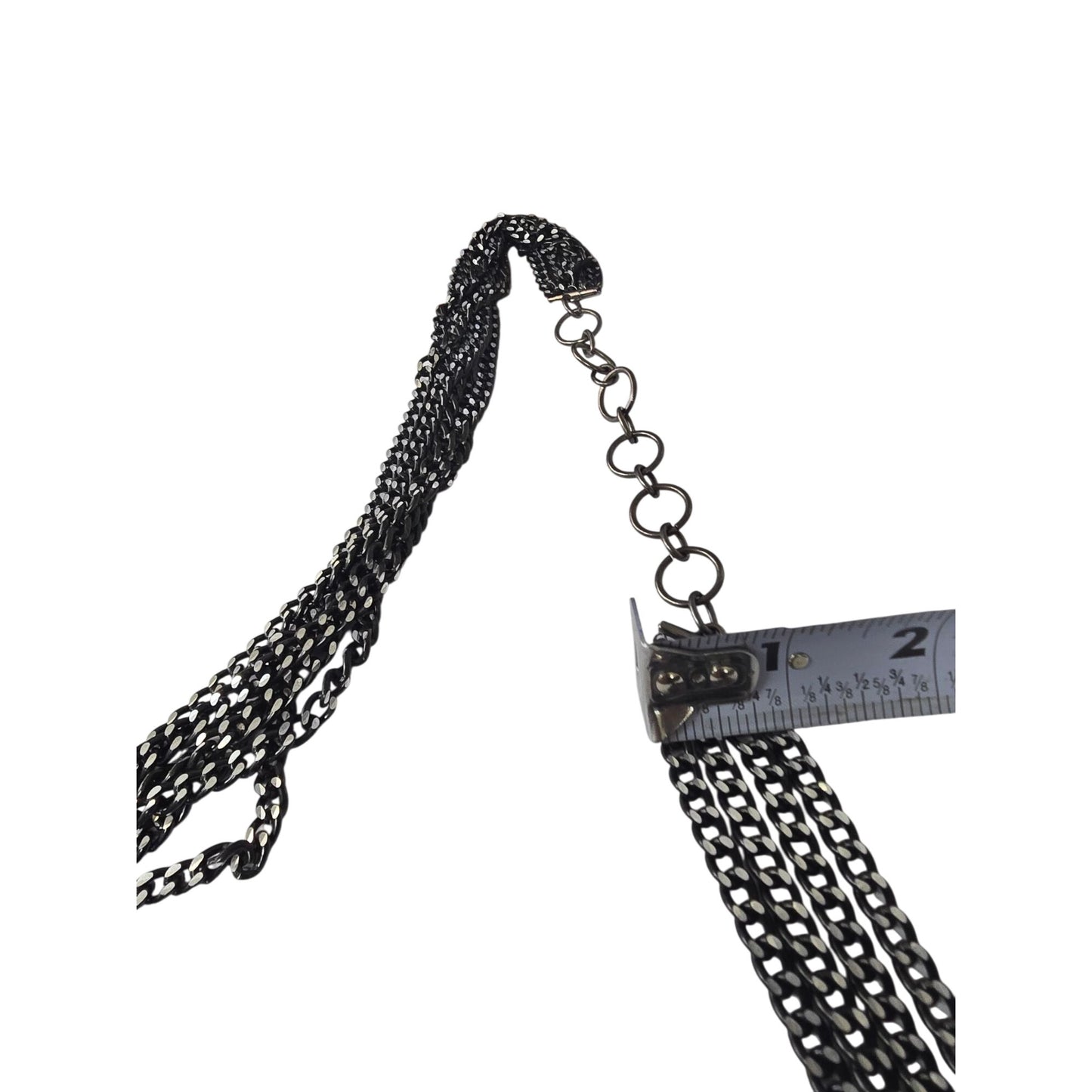 Vintage Multi-Chain Necklace Clear Rhinestone