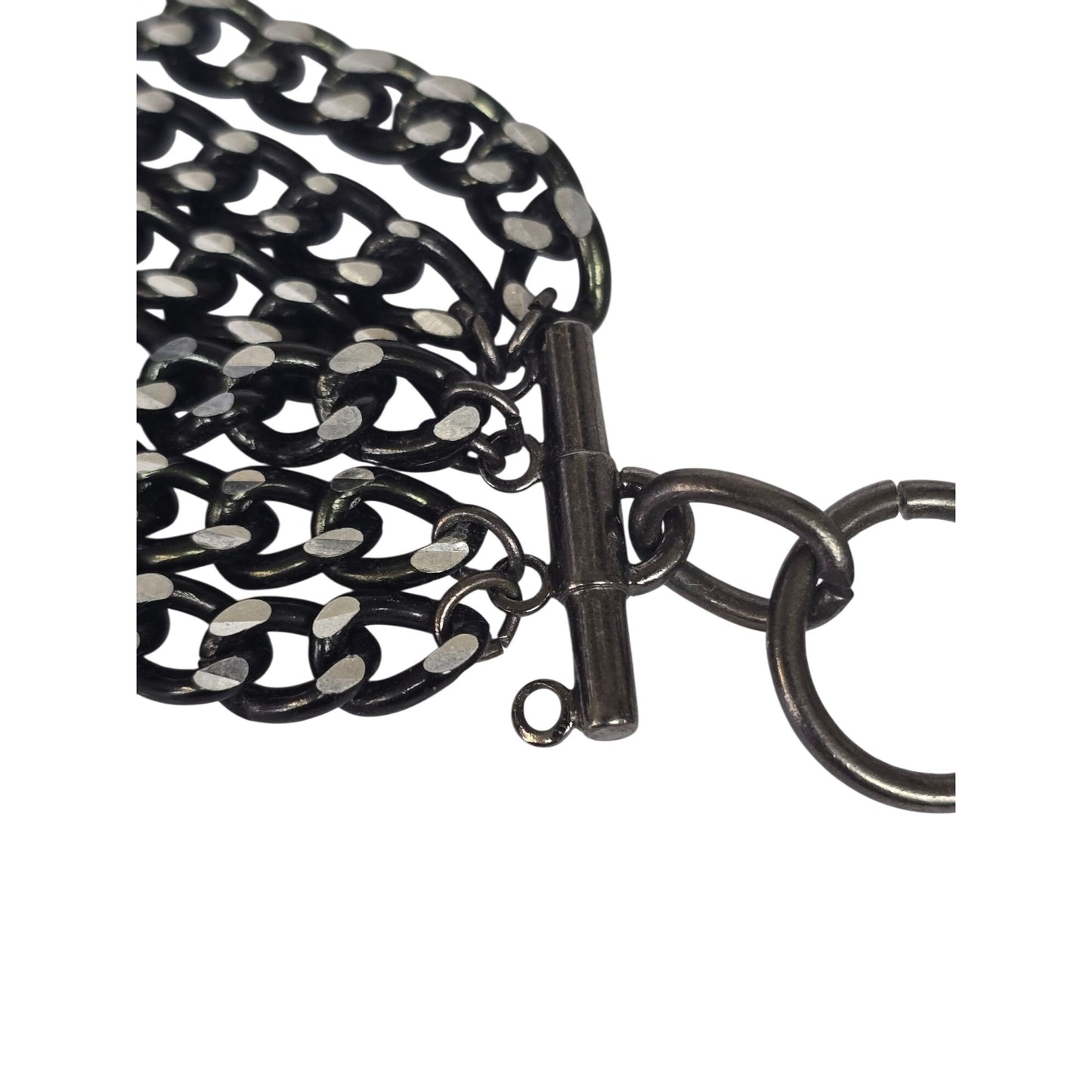 Vintage Multi-Chain Necklace Clear Rhinestone