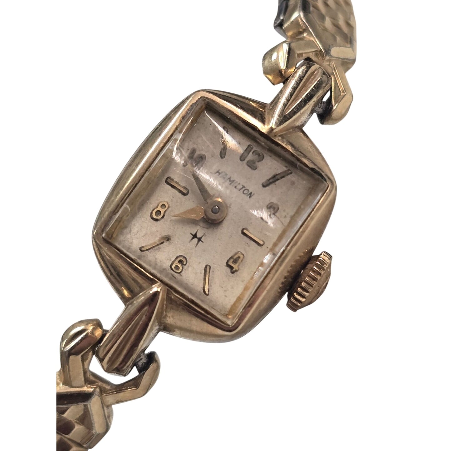 Vintage Hamilton Ladies Wristwatch 10K R.G.P. Bezel & Stainless Steel Back