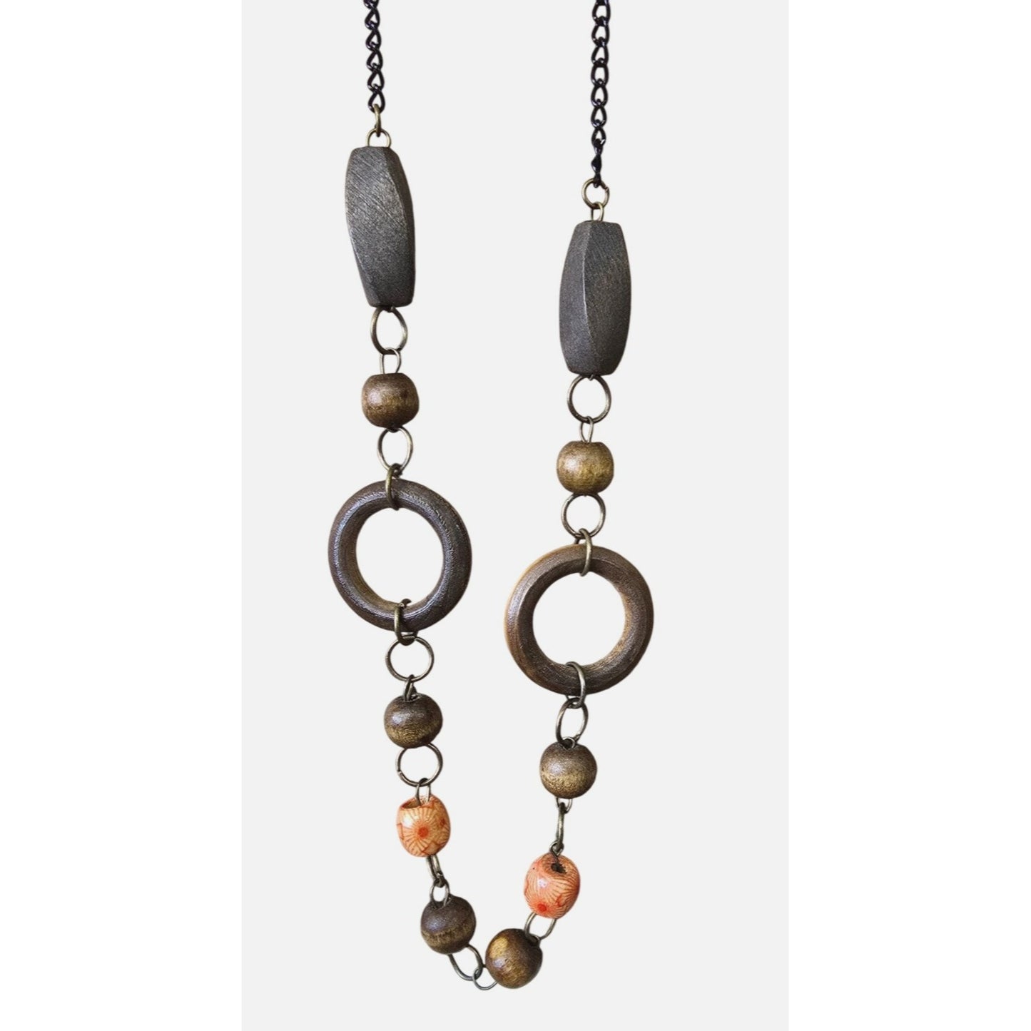 Vintage Wood & Resin Beaded Necklace