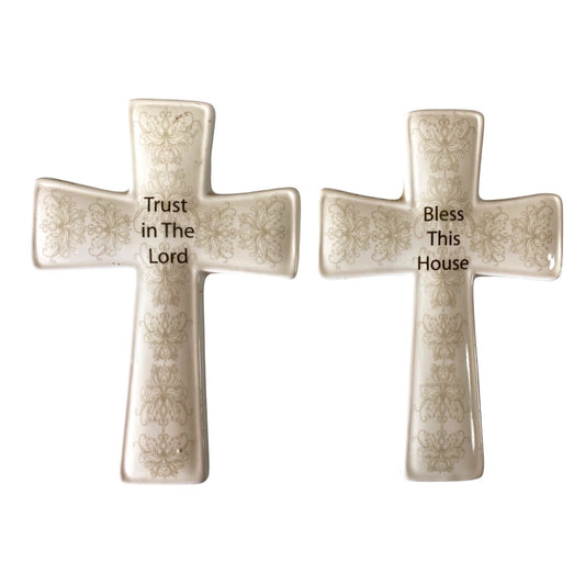 Ceramic Cross Wall Decor Set Of 2