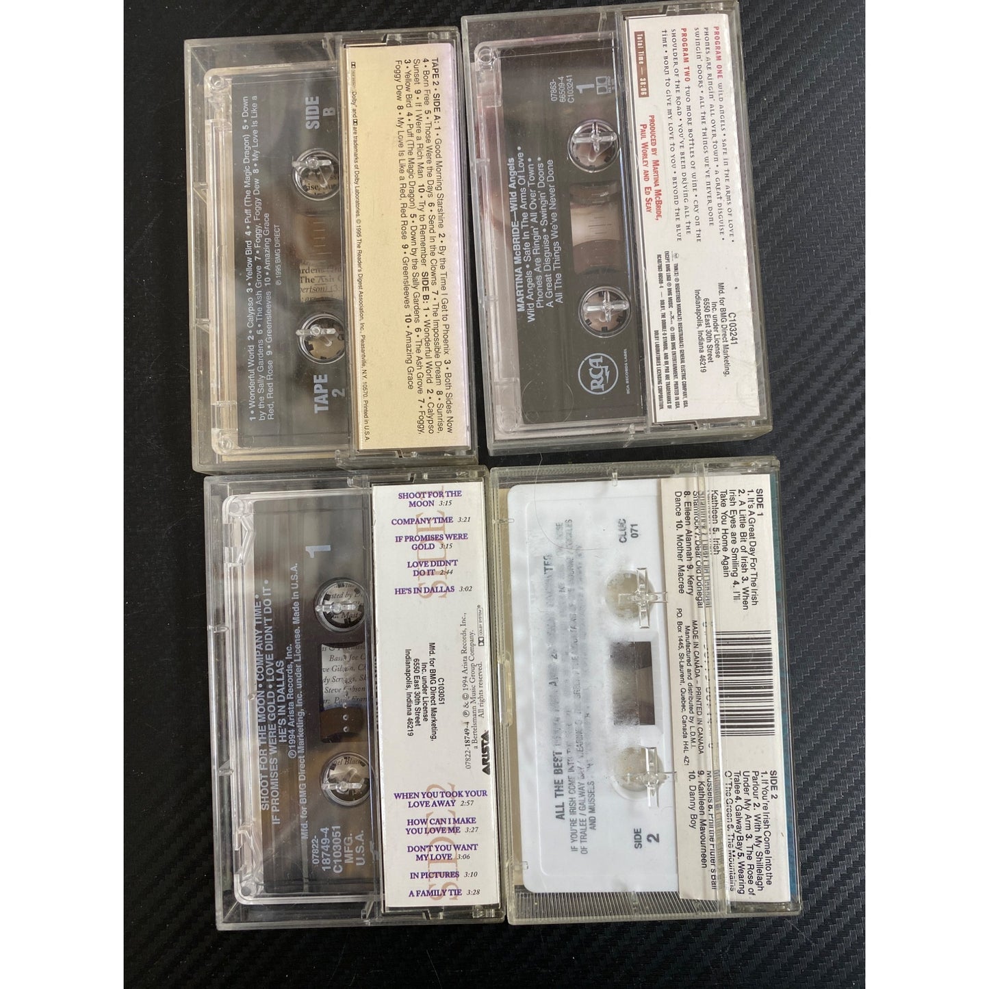 Vintage Cassette Tape Collection: Roger Whittaker Martina McBride Linda Davis Ireland Compilation