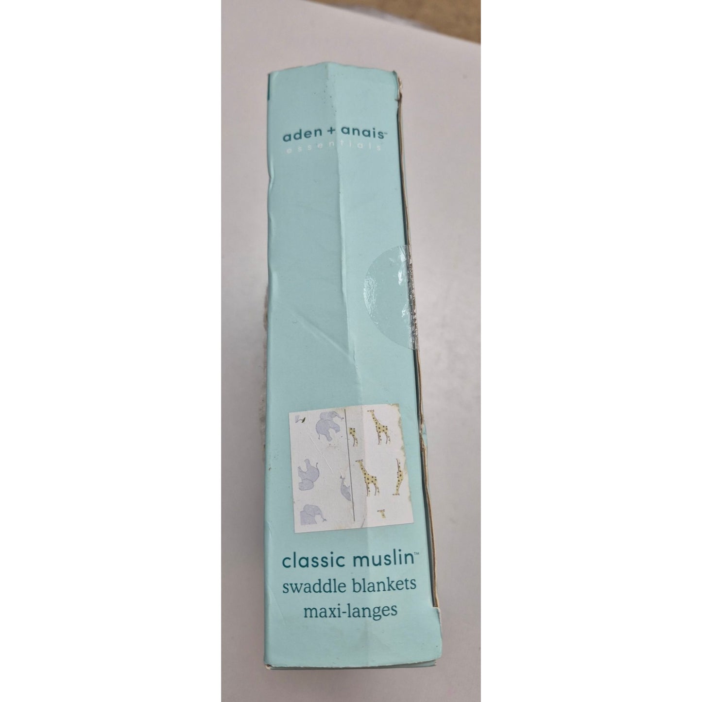 Aden + Anais Essentials Classic Muslin Swaddle Blankets 2-Pack 44"x44" 100% Cotton Elephant & Giraffe Print