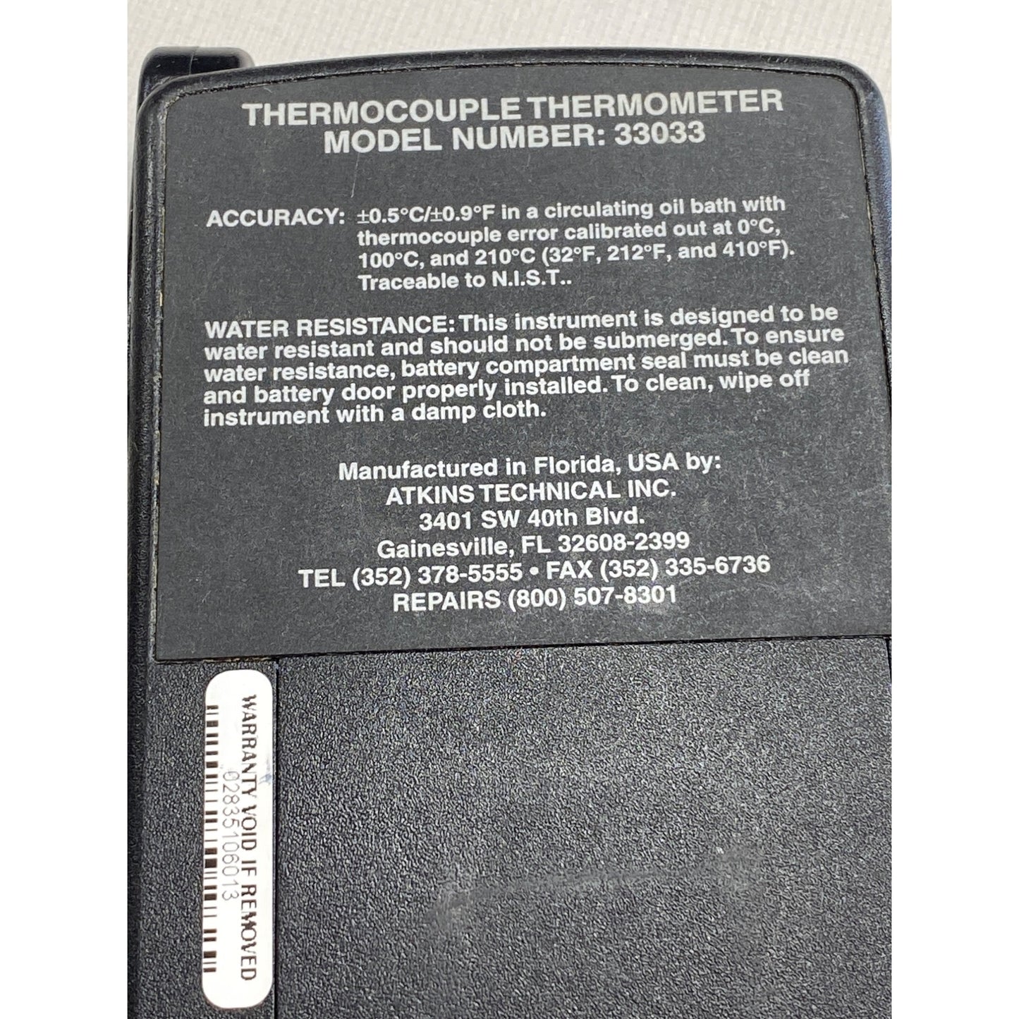 Atkins Series 330 Thermocouple Thermometer Model 33033