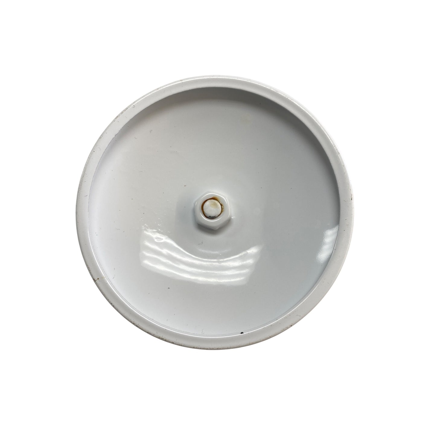 Glass & White Metal Pedestal Candle Holder