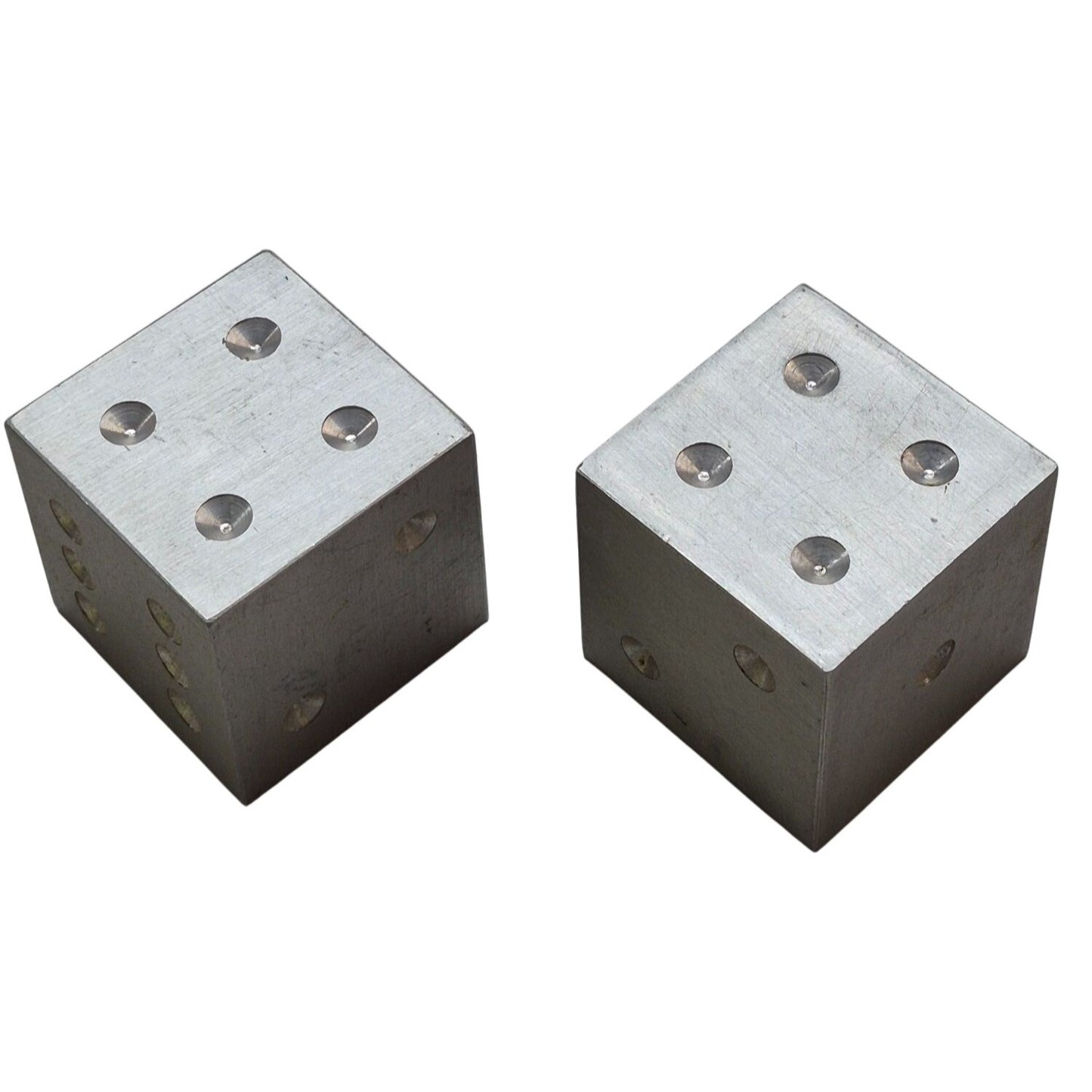 Vintage Large Aluminum Dice Pair 2"