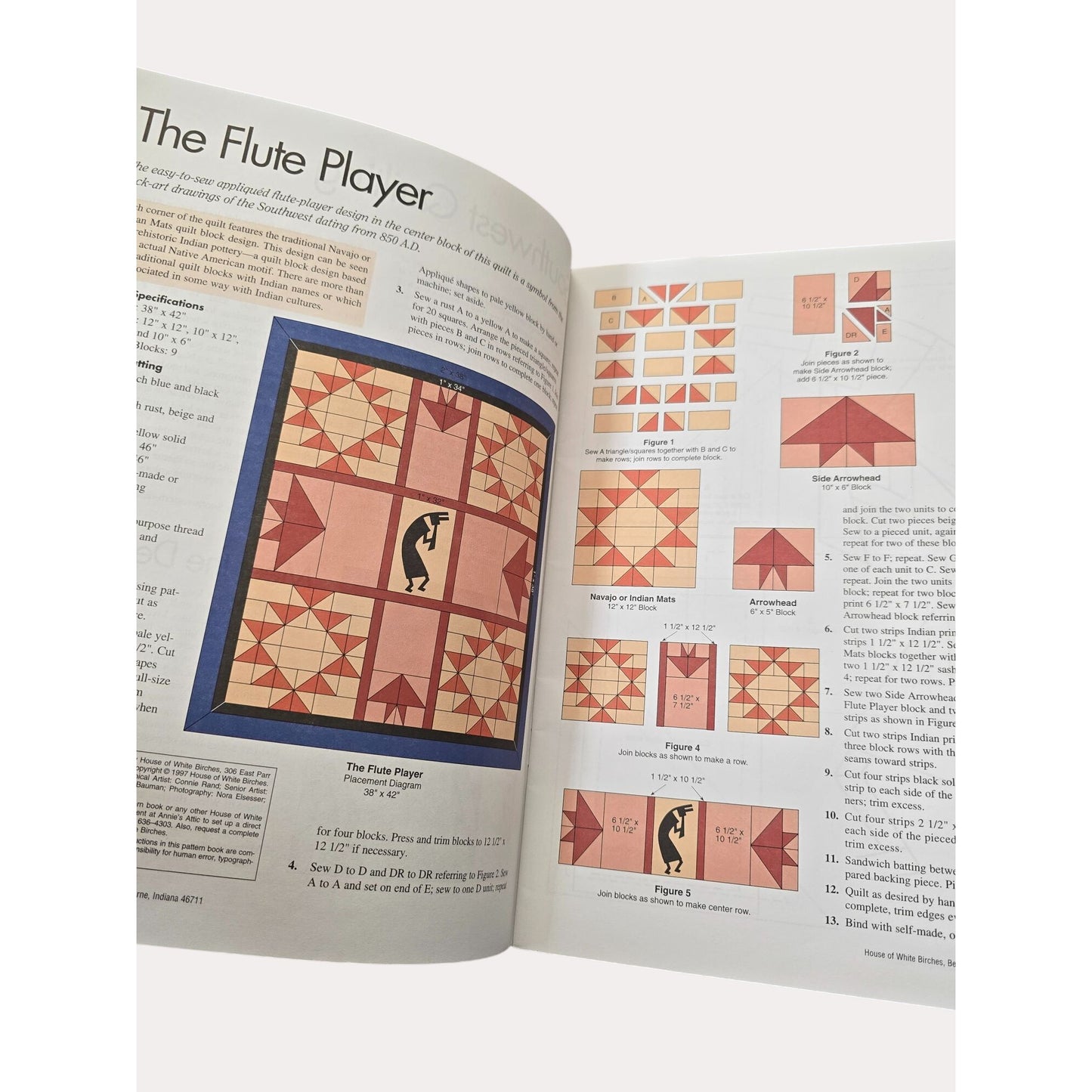 Southwest Quilts Pattern Book With Instructions & Diagrams For Nine Wall Quilts