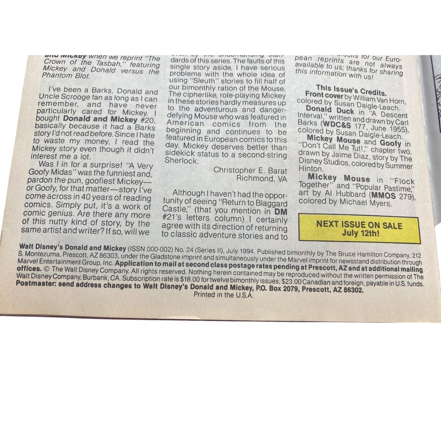 Vintage Disney The Little Mermaid & Donald Mickey Comic Books Lot Of 2