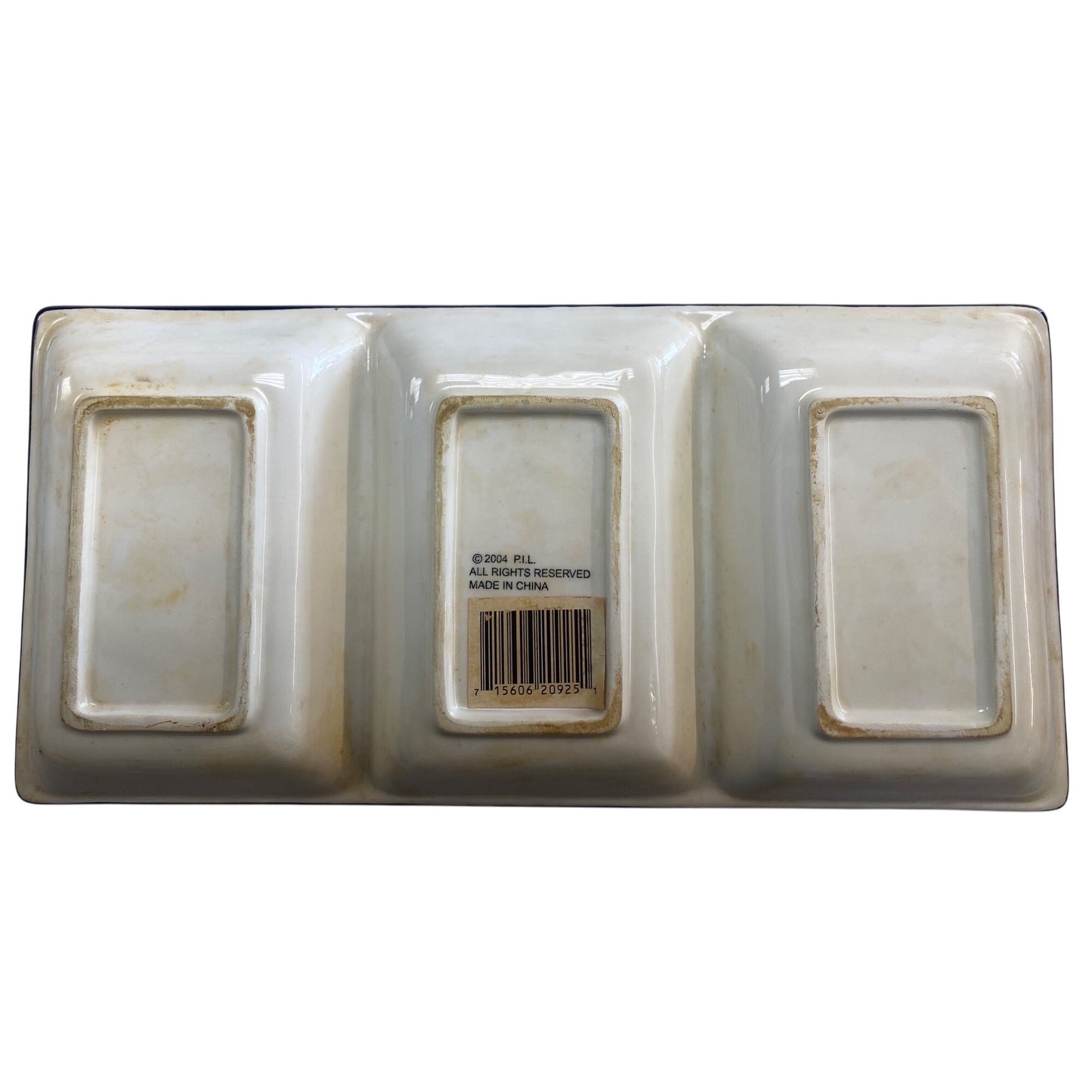 Red & Black Ceramic Snowman Divided Serving Tray With Snowflake Design