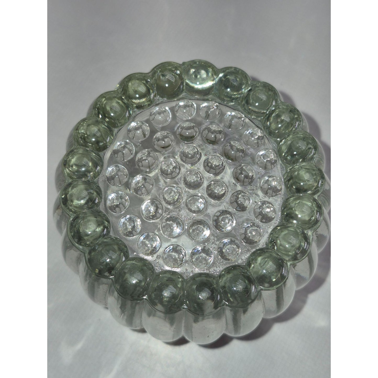 Vintage Ribbed Clear Glass Candle Holder