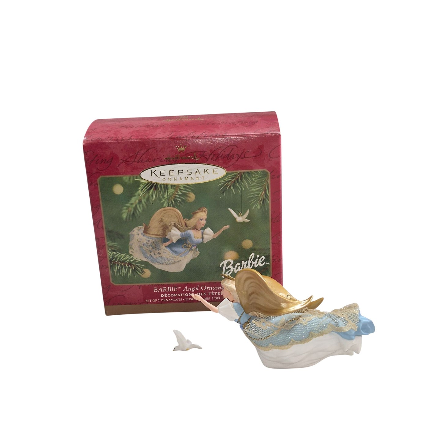 Barbie Angel Ornament By Hallmark Keepsake 2001 Limited Edition Set Of 2 With Box