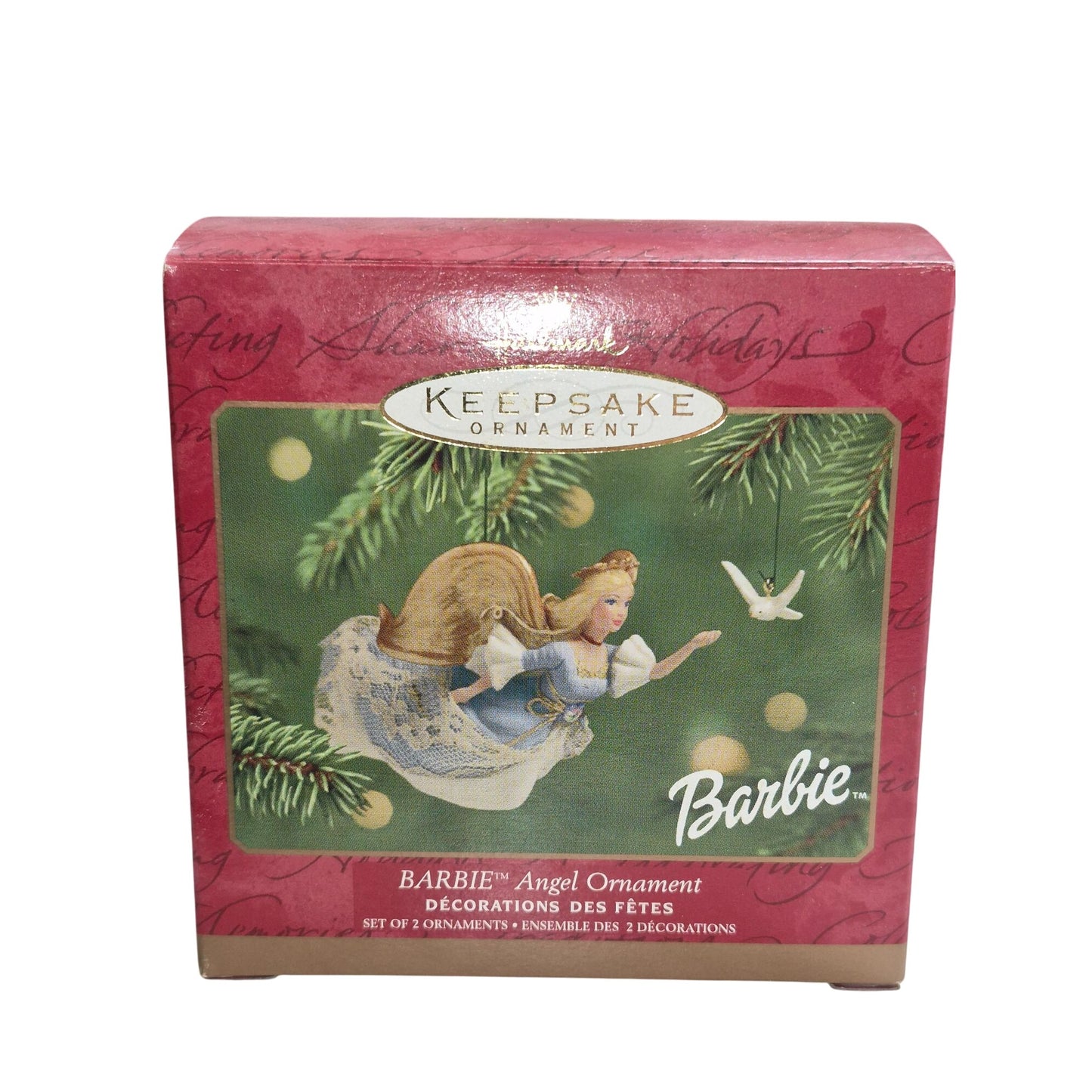 Barbie Angel Ornament By Hallmark Keepsake 2001 Limited Edition Set Of 2 With Box