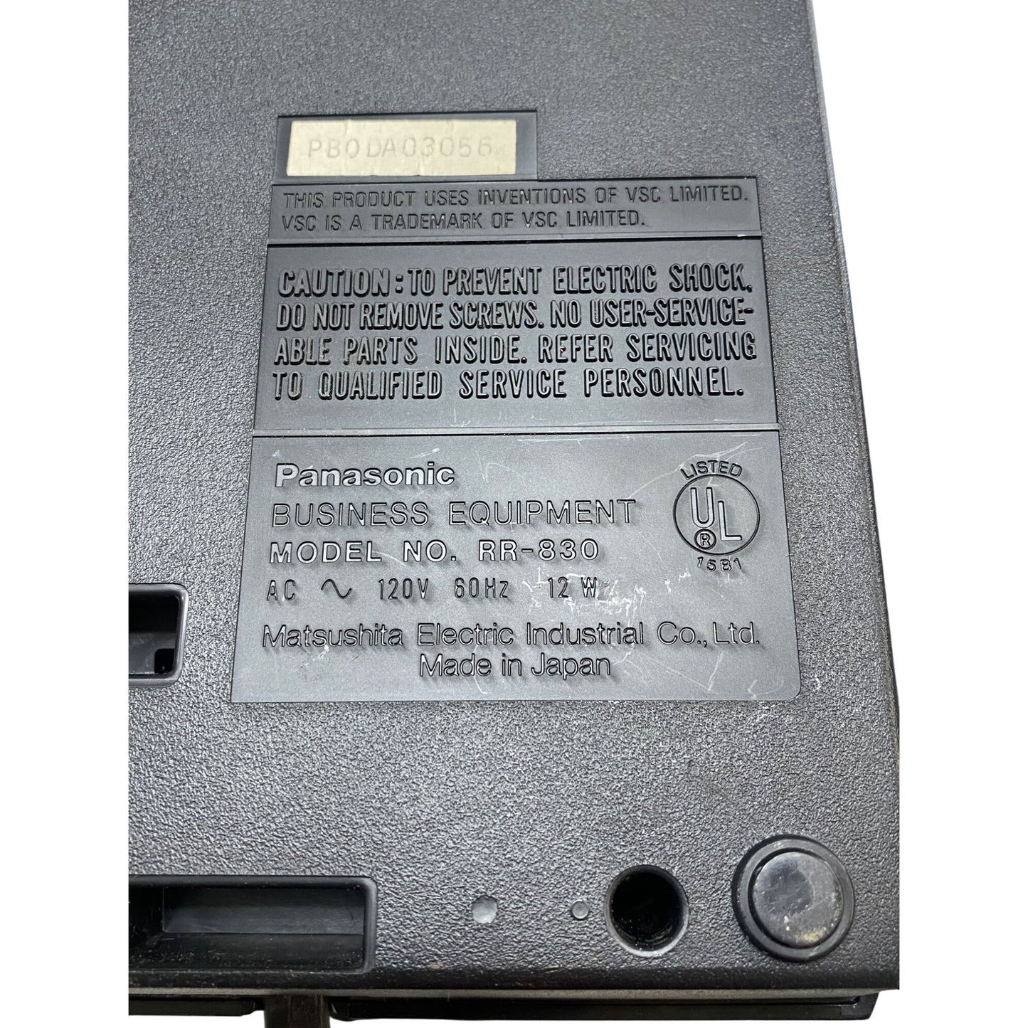 Panasonic VSC RR-830 Standard Cassette Transcriber & RP-2692 Foot Pedal