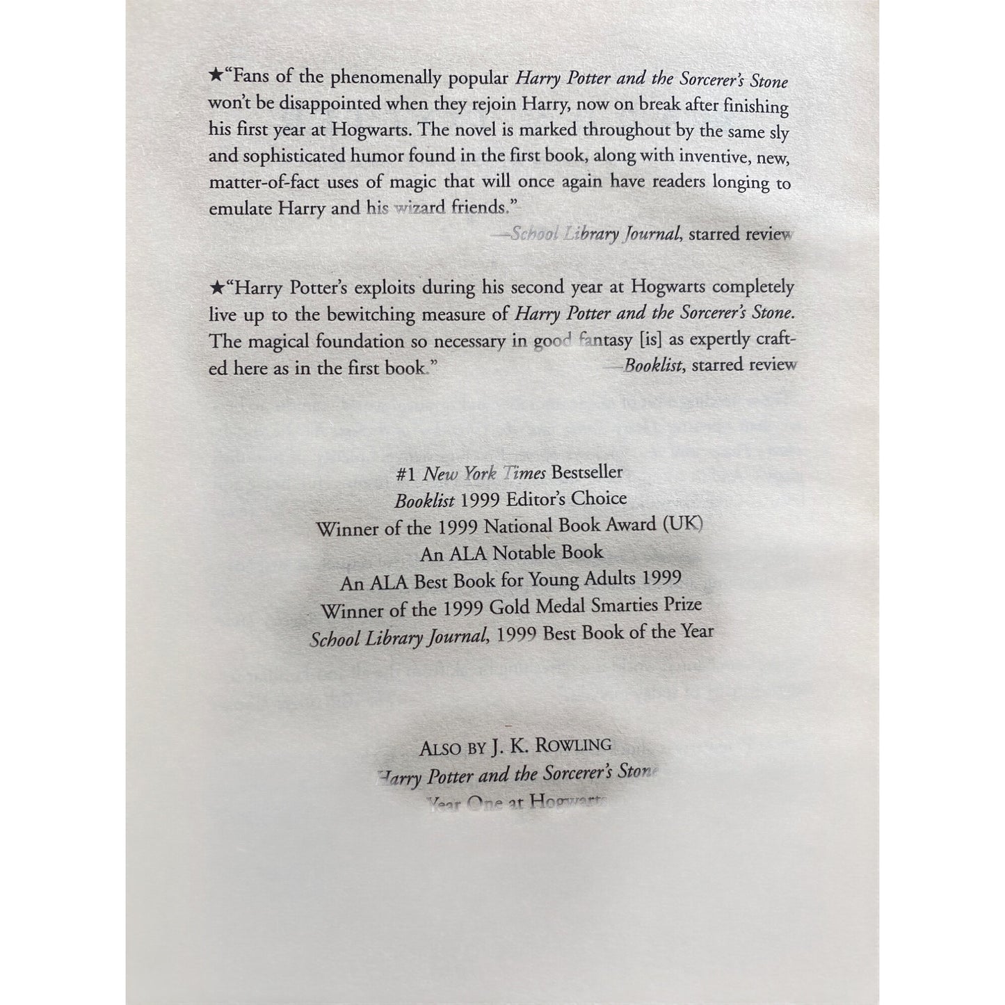 Harry Potter And The Chamber Of Secrets Paperback By J.K. Rowling Scholastic Edition