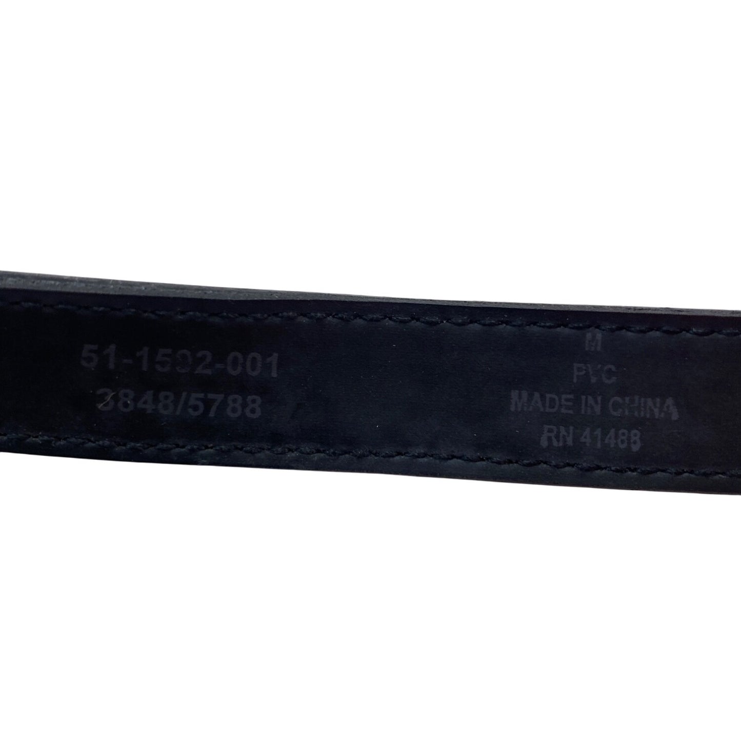 Black Faux Leather Belt With Silver Buckles