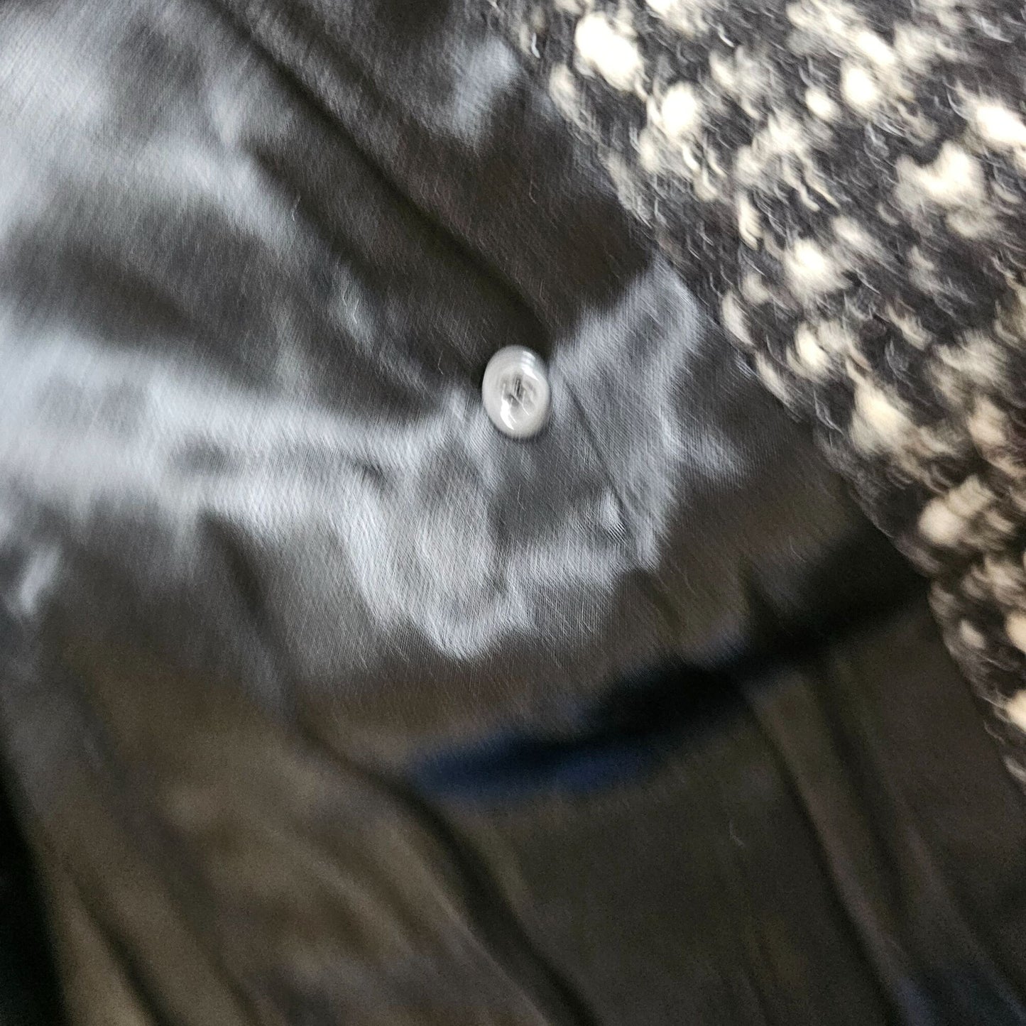 Joseph Stein Original Womens Tweed Coat With Knit Collar Small / Med