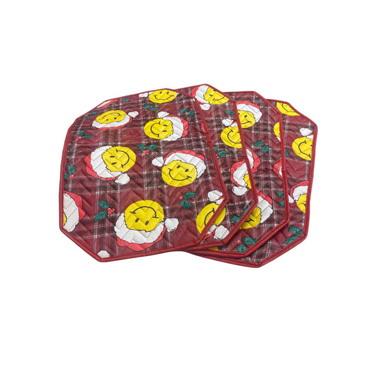 Set Of 4 Quilted Christmas Placemats