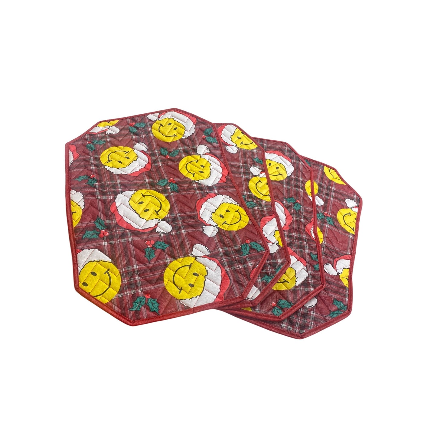 Set Of 4 Quilted Christmas Placemats